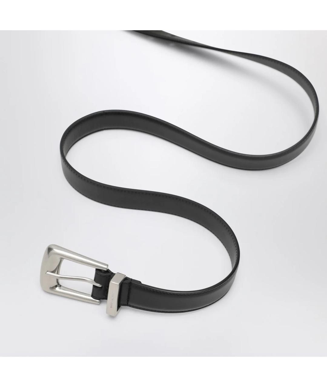 SAINT LAURENT Черный кожаный ремень, фото 2