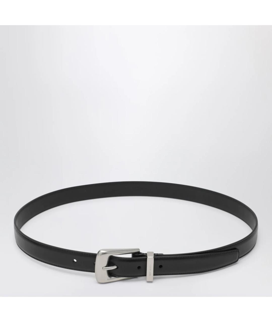 SAINT LAURENT Черный кожаный ремень, фото 3