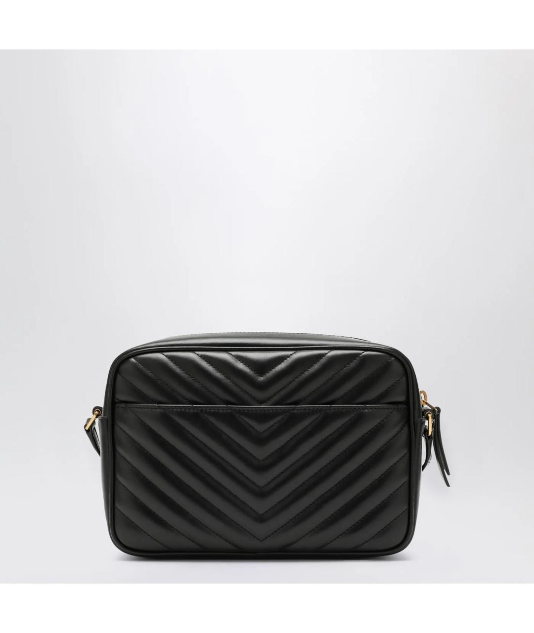 SAINT LAURENT Черная кожаная сумка через плечо, фото 2