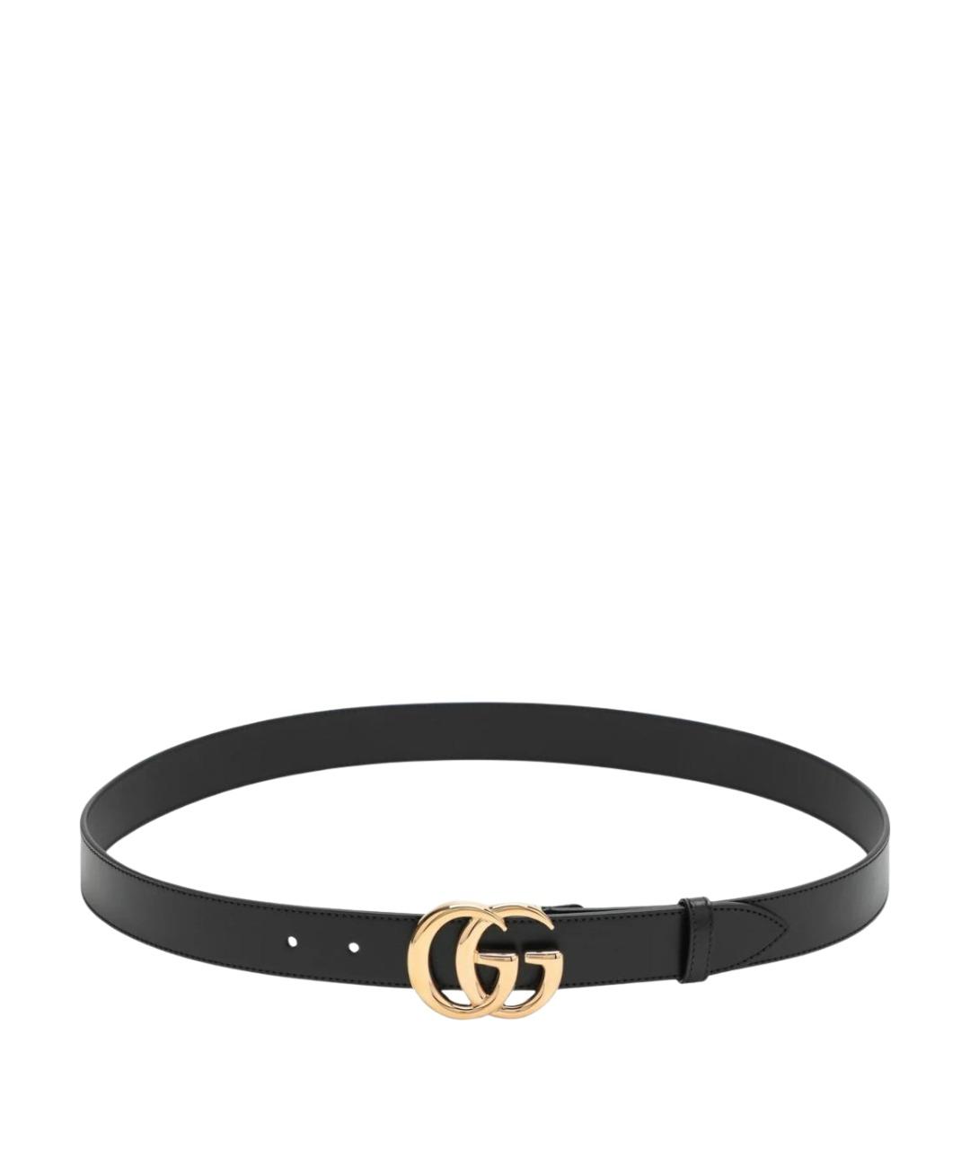 GUCCI Черный кожаный ремень, фото 1