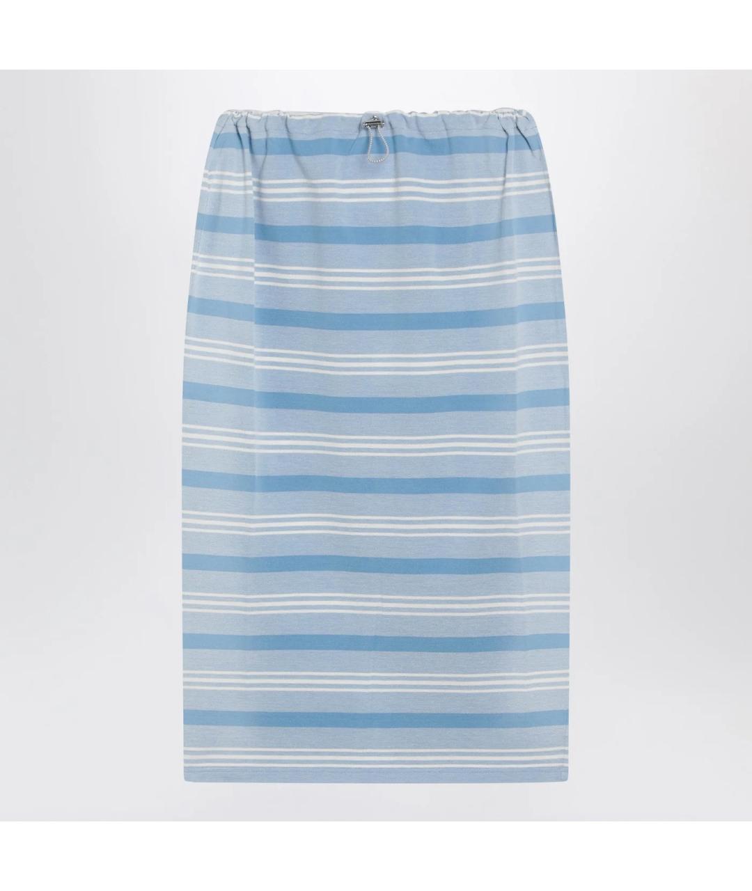 PRADA Голубая хлопковая юбка миди, фото 3