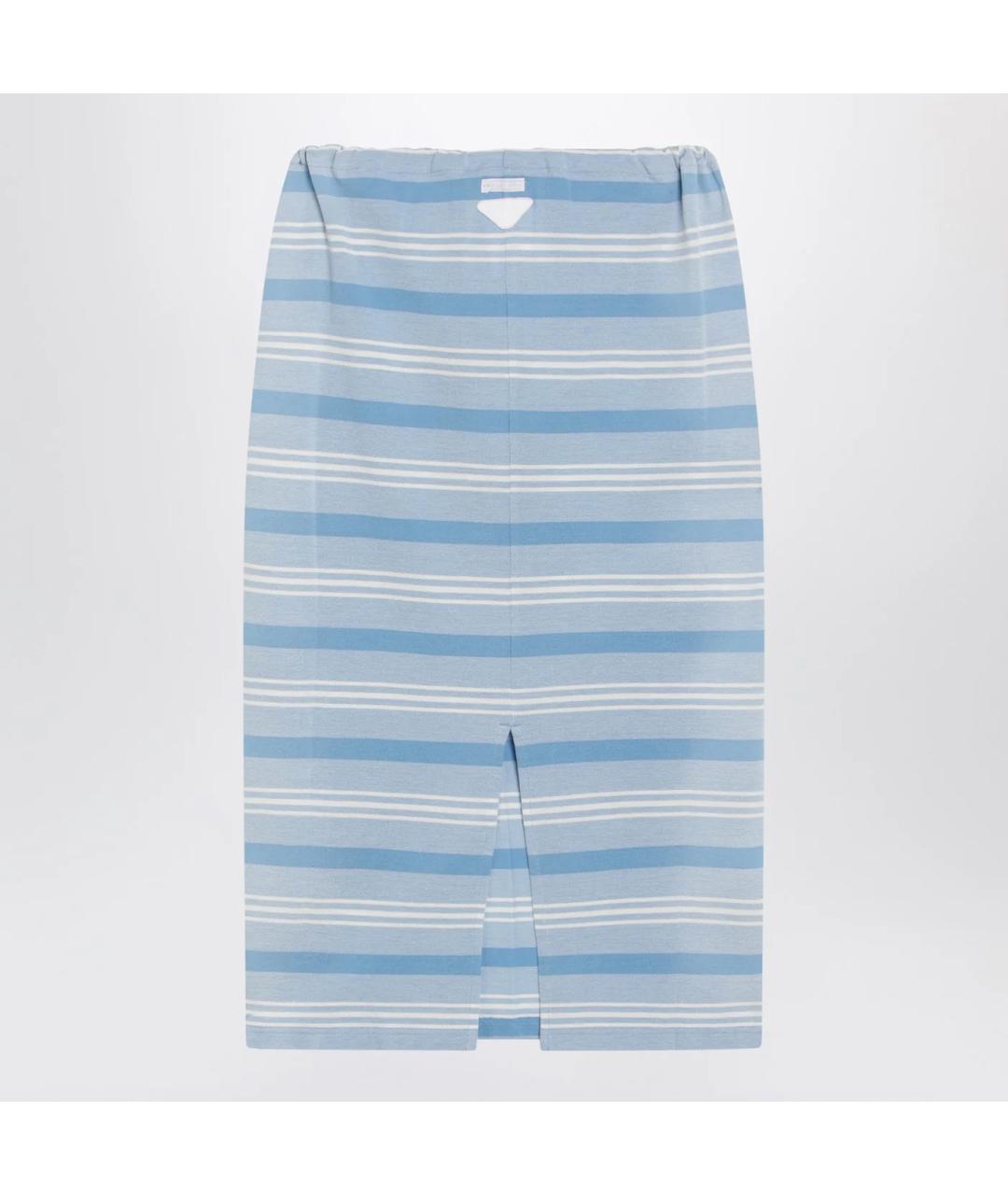 PRADA Голубая хлопковая юбка миди, фото 2