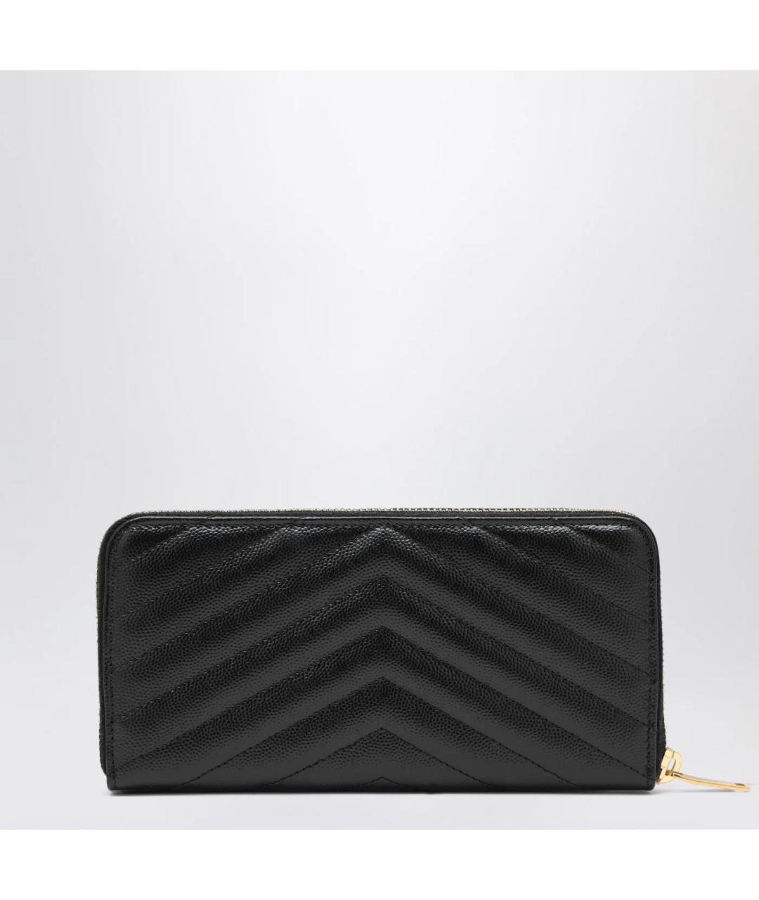 SAINT LAURENT Черный кожаный кошелек, фото 2