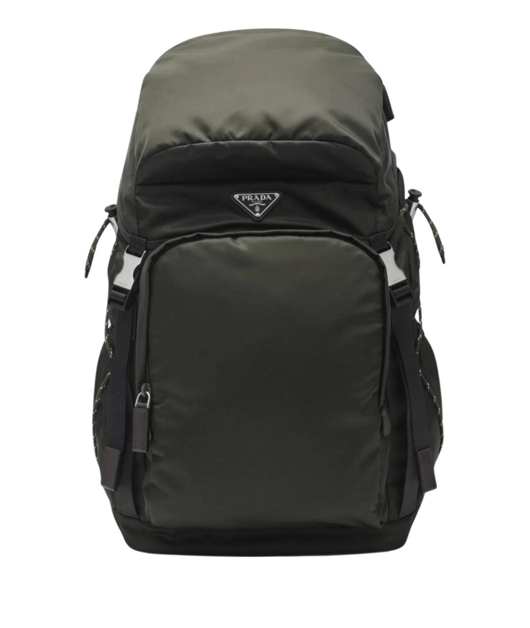 PRADA Зеленый синтетический рюкзак, фото 1