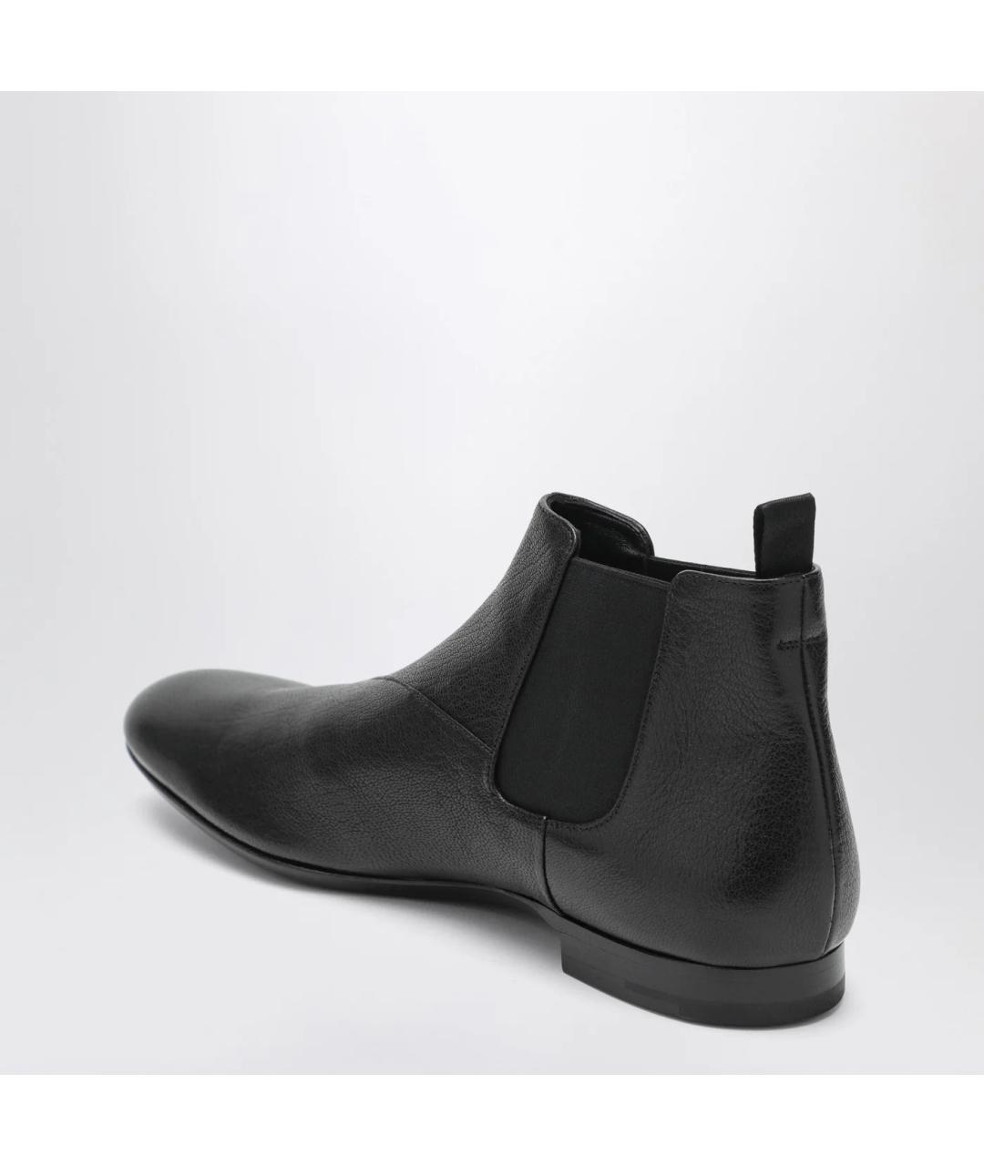 PRADA Черные кожаные низкие ботинки, фото 2