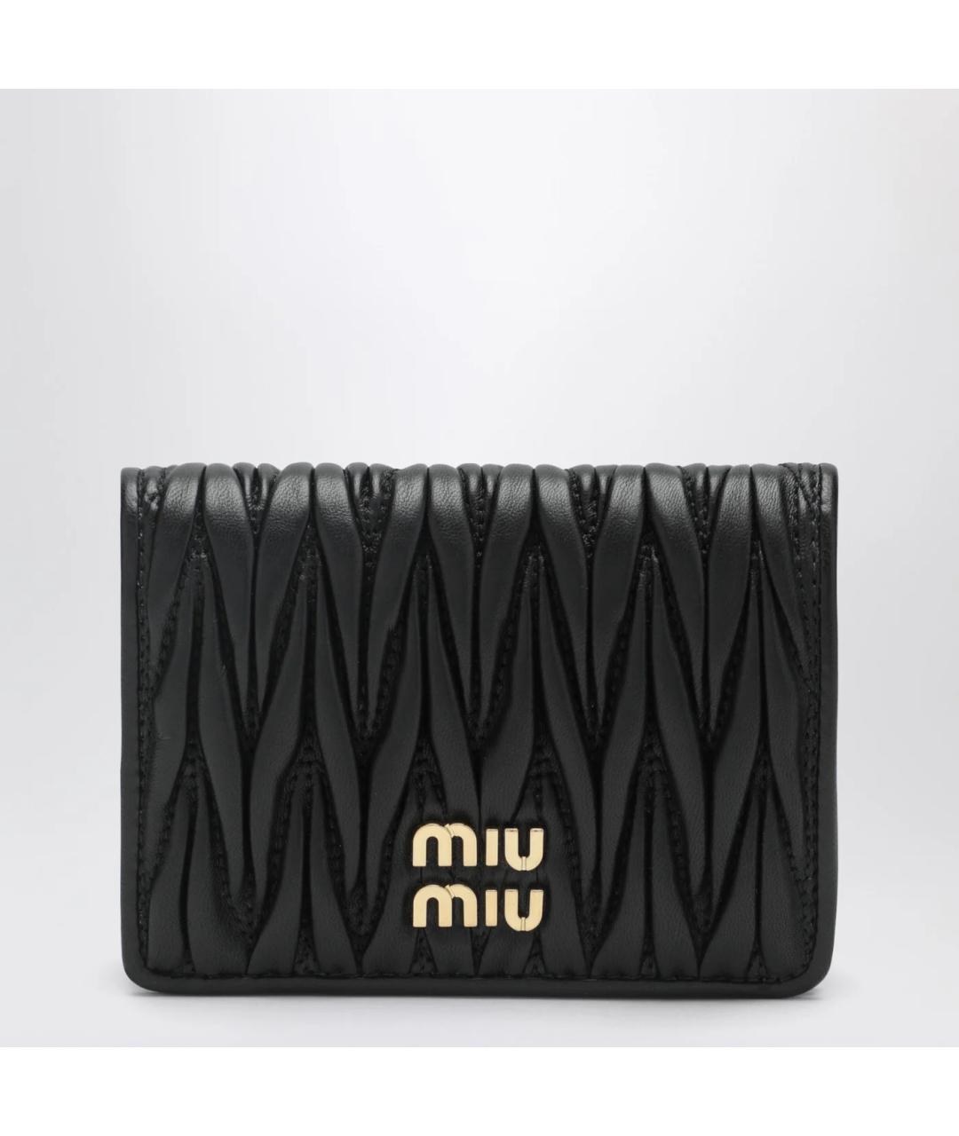 MIU MIU Черный кожаный кошелек, фото 3