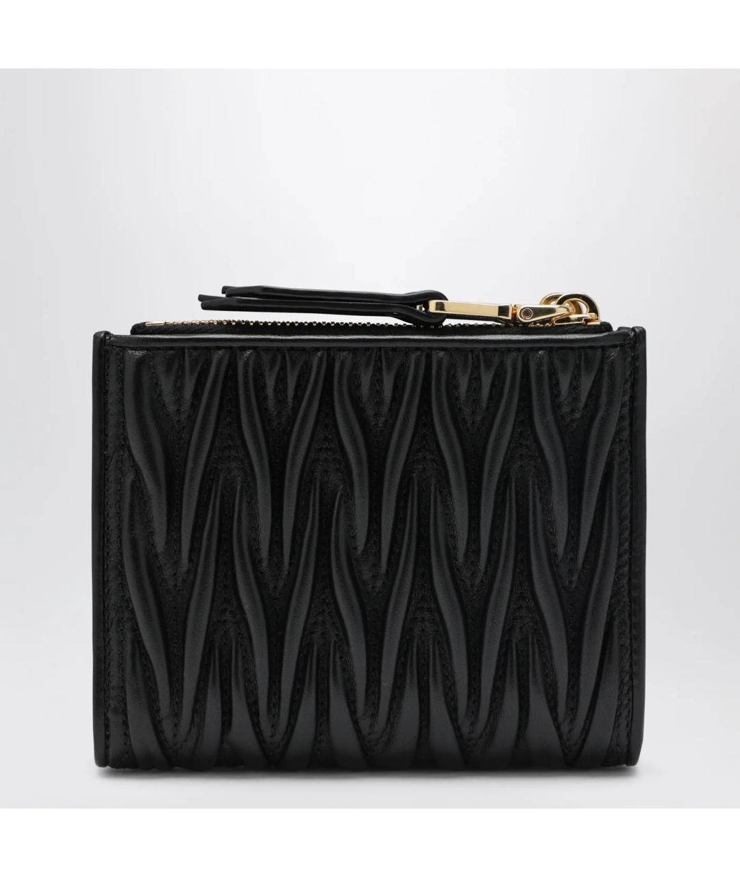 MIU MIU Черный кожаный кошелек, фото 2