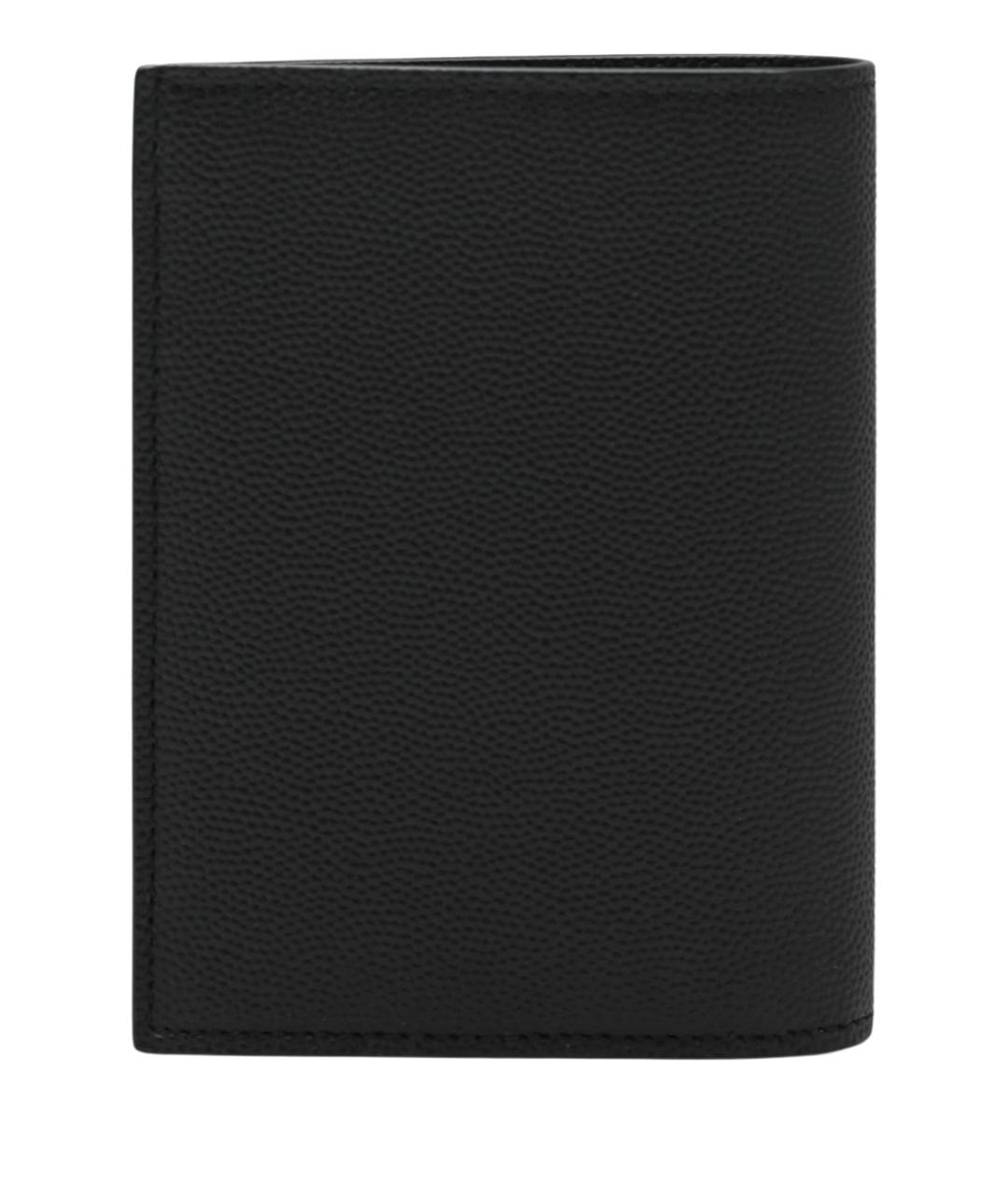 SAINT LAURENT Черный кожаный кардхолдер, фото 2