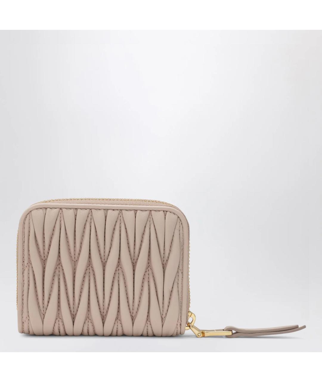 MIU MIU Розовый кожаный кошелек, фото 2