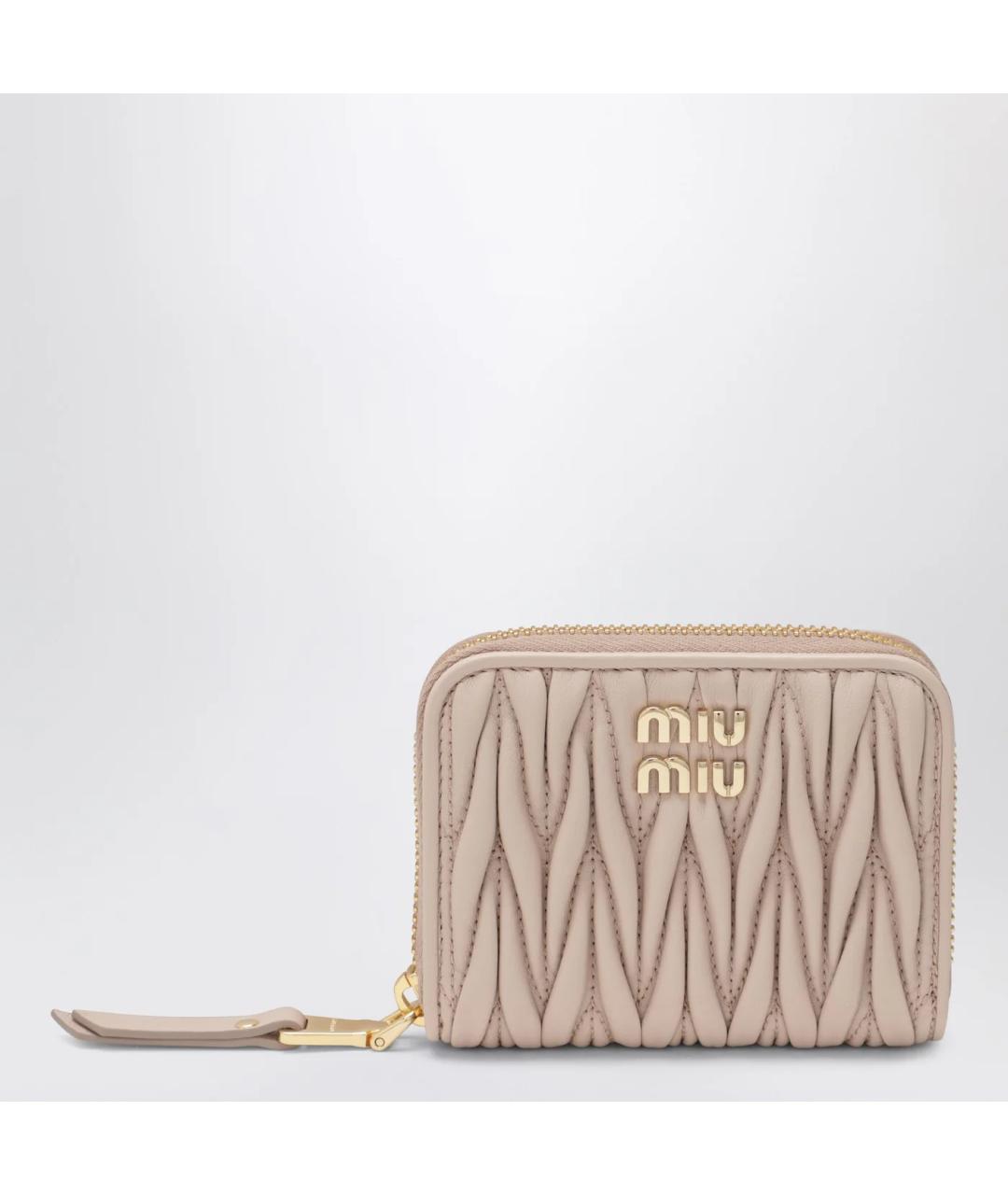 MIU MIU Розовый кожаный кошелек, фото 3