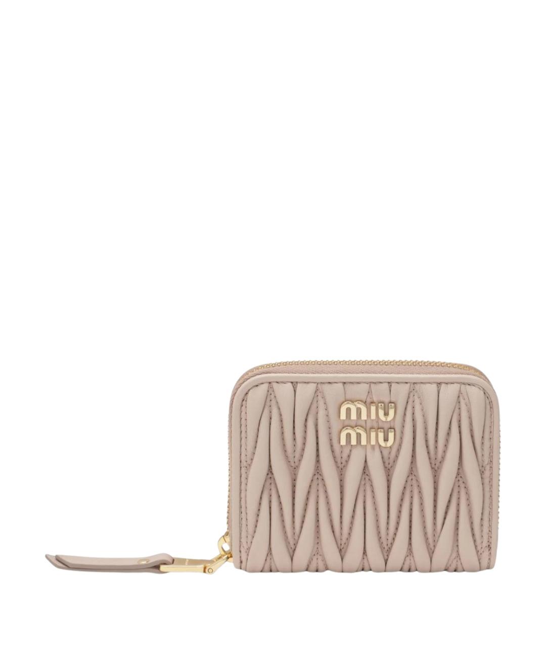 MIU MIU Розовый кожаный кошелек, фото 1