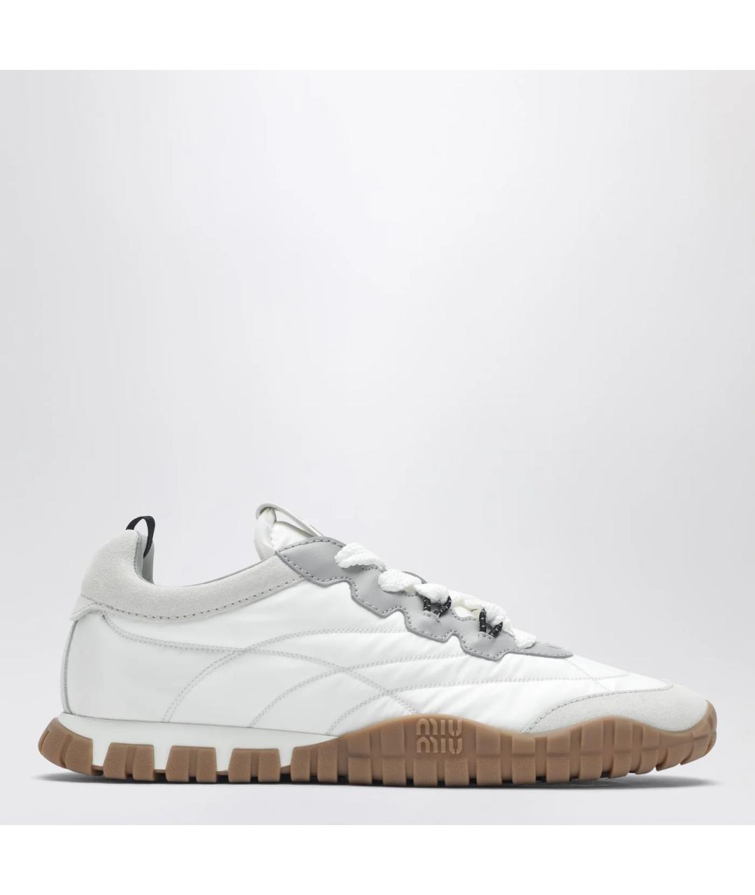 MIU MIU Белые текстильные кроссовки, фото 3
