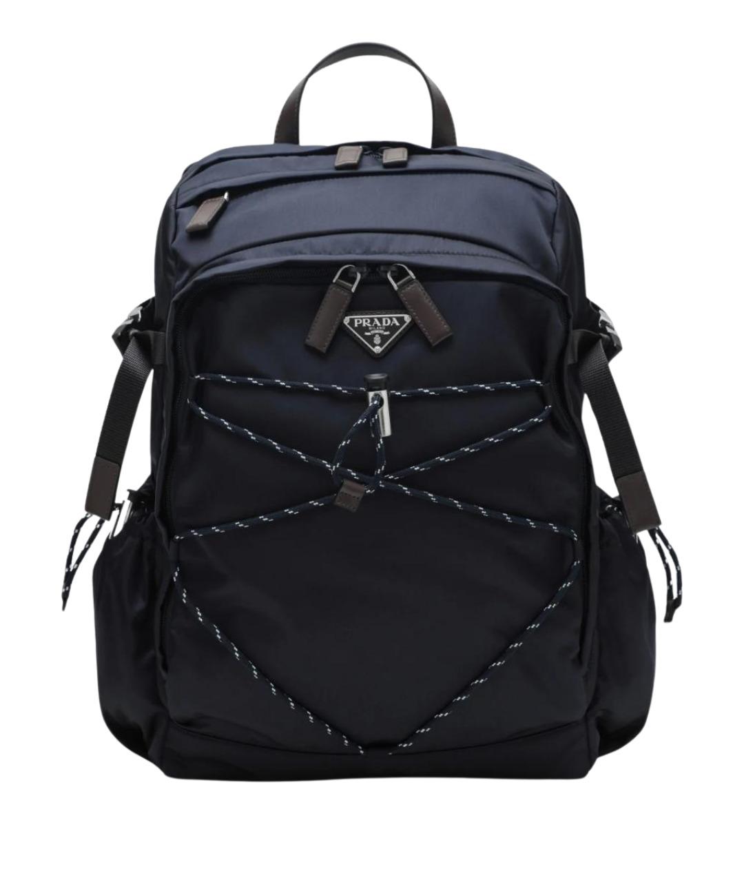PRADA Темно-синий синтетический рюкзак, фото 1