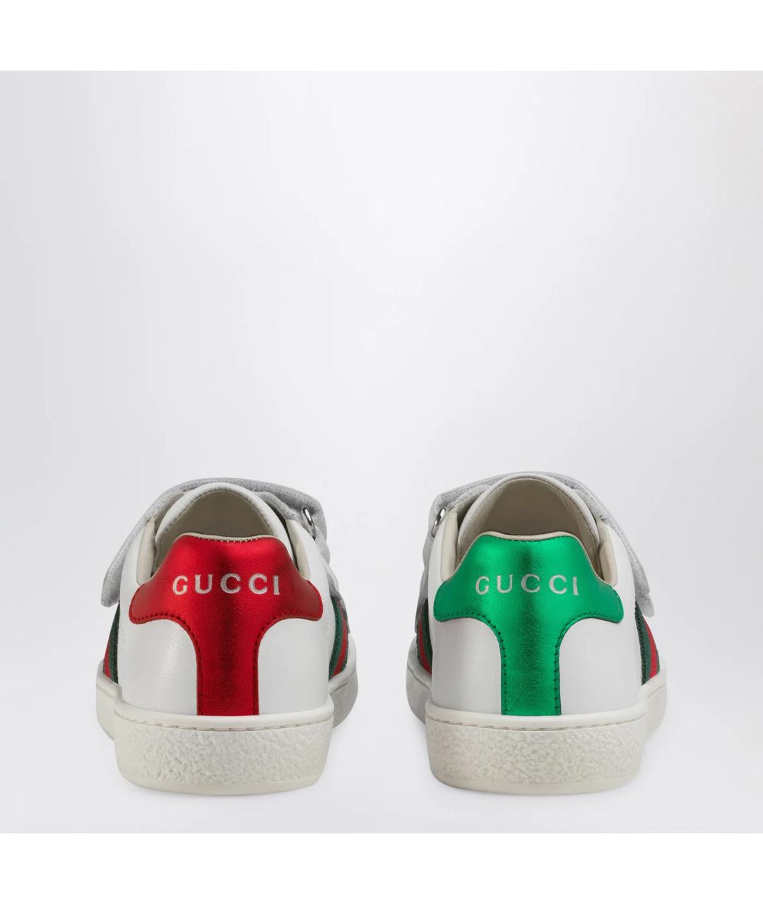 GUCCI Белые кожаные кеды, фото 2