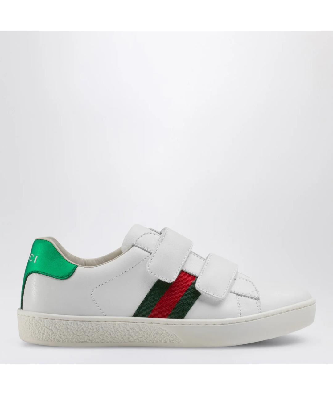 GUCCI Белые кожаные кеды, фото 3