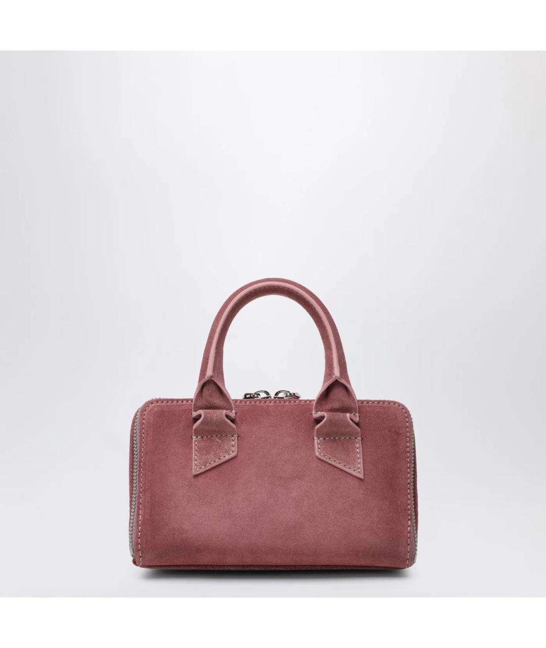 THE ATTICO Розовая замшевая сумка с короткими ручками, фото 2