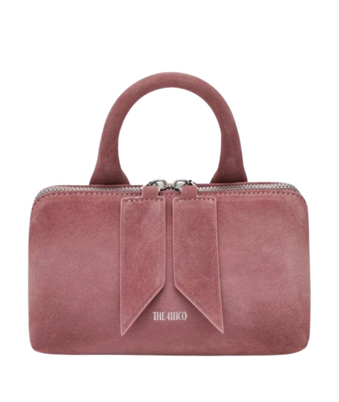 THE ATTICO Розовая замшевая сумка с короткими ручками, фото 1