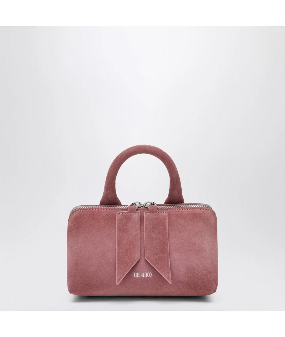 THE ATTICO Розовая замшевая сумка с короткими ручками, фото 3