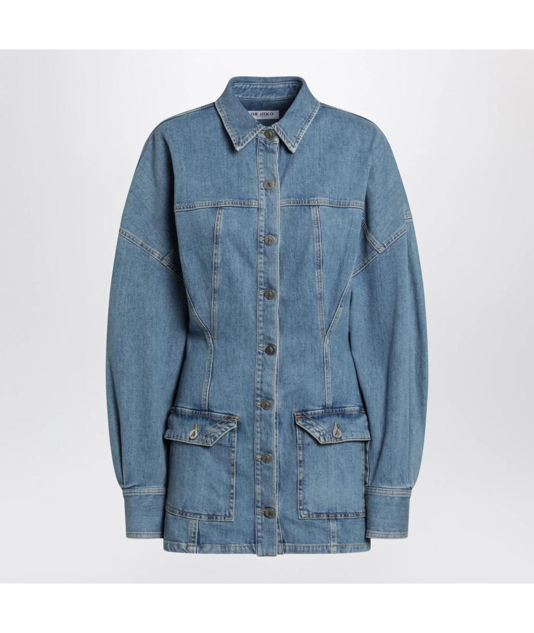 THE ATTICO Синее деним повседневное платье, фото 3