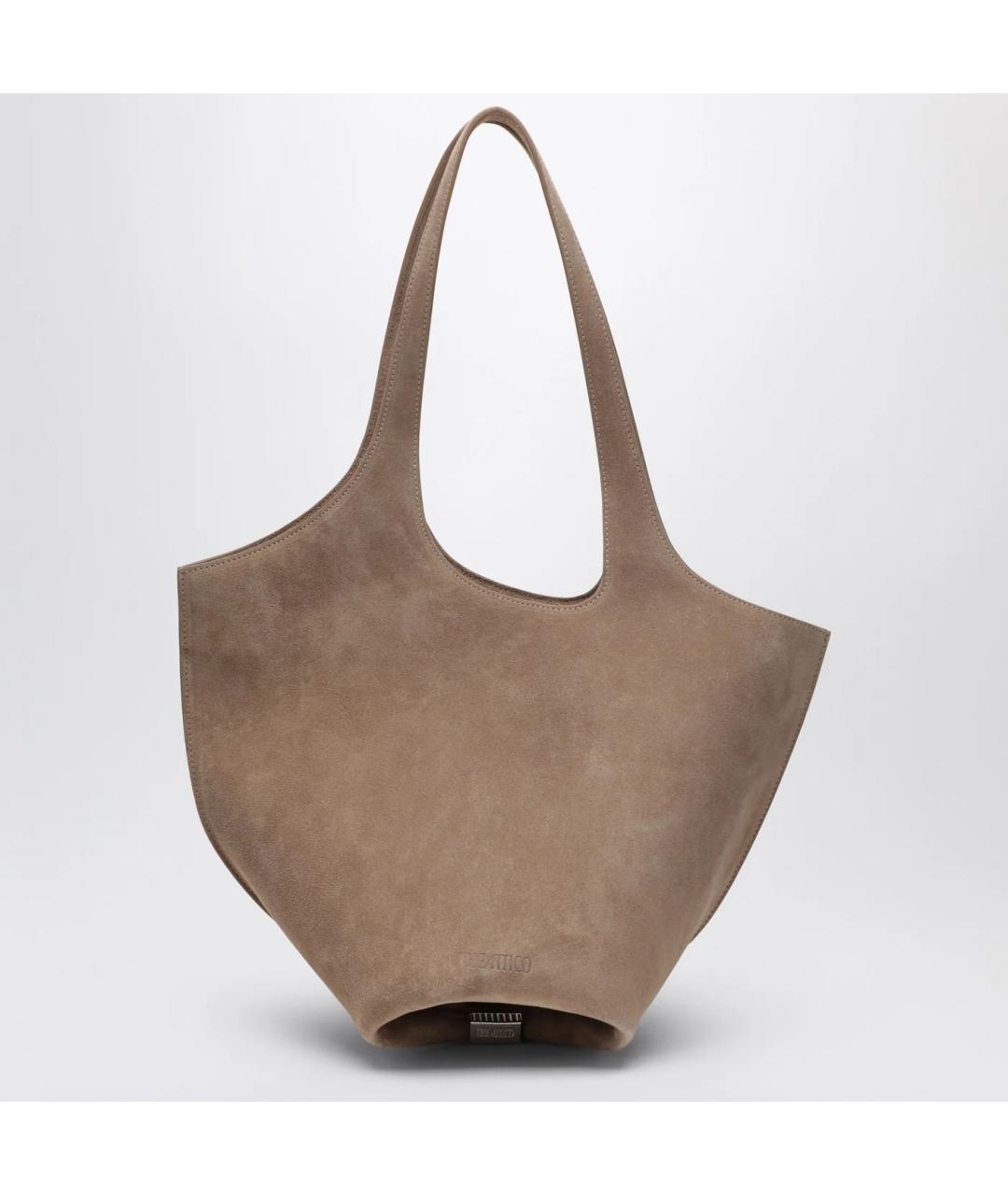 THE ATTICO Бежевая замшевая сумка тоут, фото 3