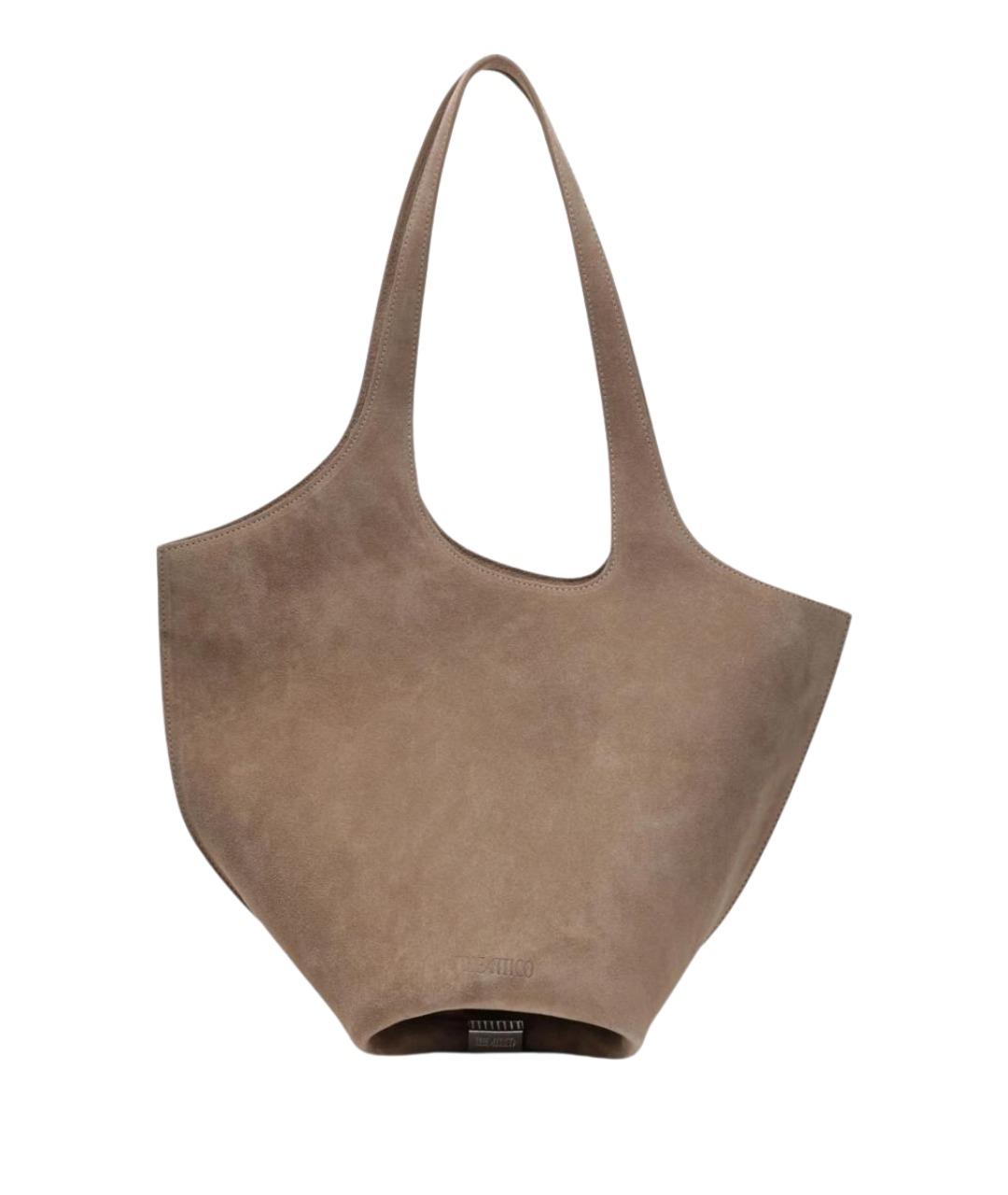 THE ATTICO Бежевая замшевая сумка тоут, фото 1