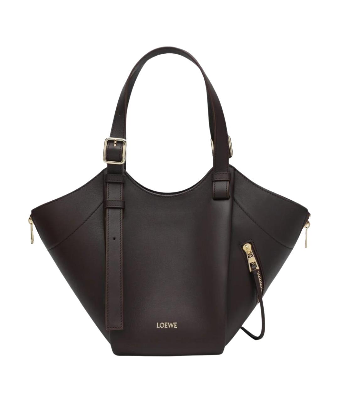 LOEWE Коричневая кожаная сумка тоут, фото 1