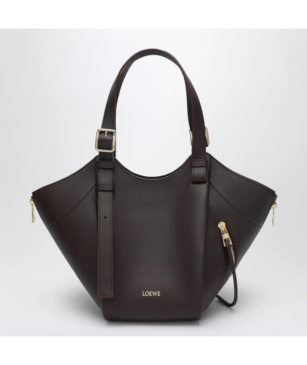 LOEWE Коричневая кожаная сумка тоут, фото 3