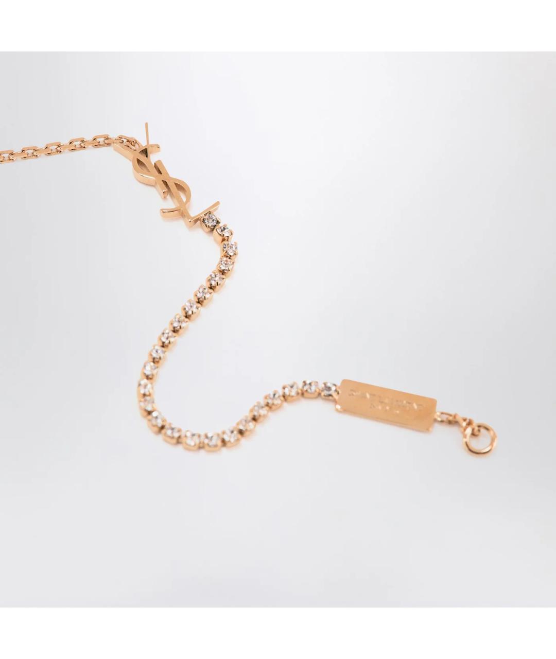 SAINT LAURENT Золотой металлический браслет, фото 2