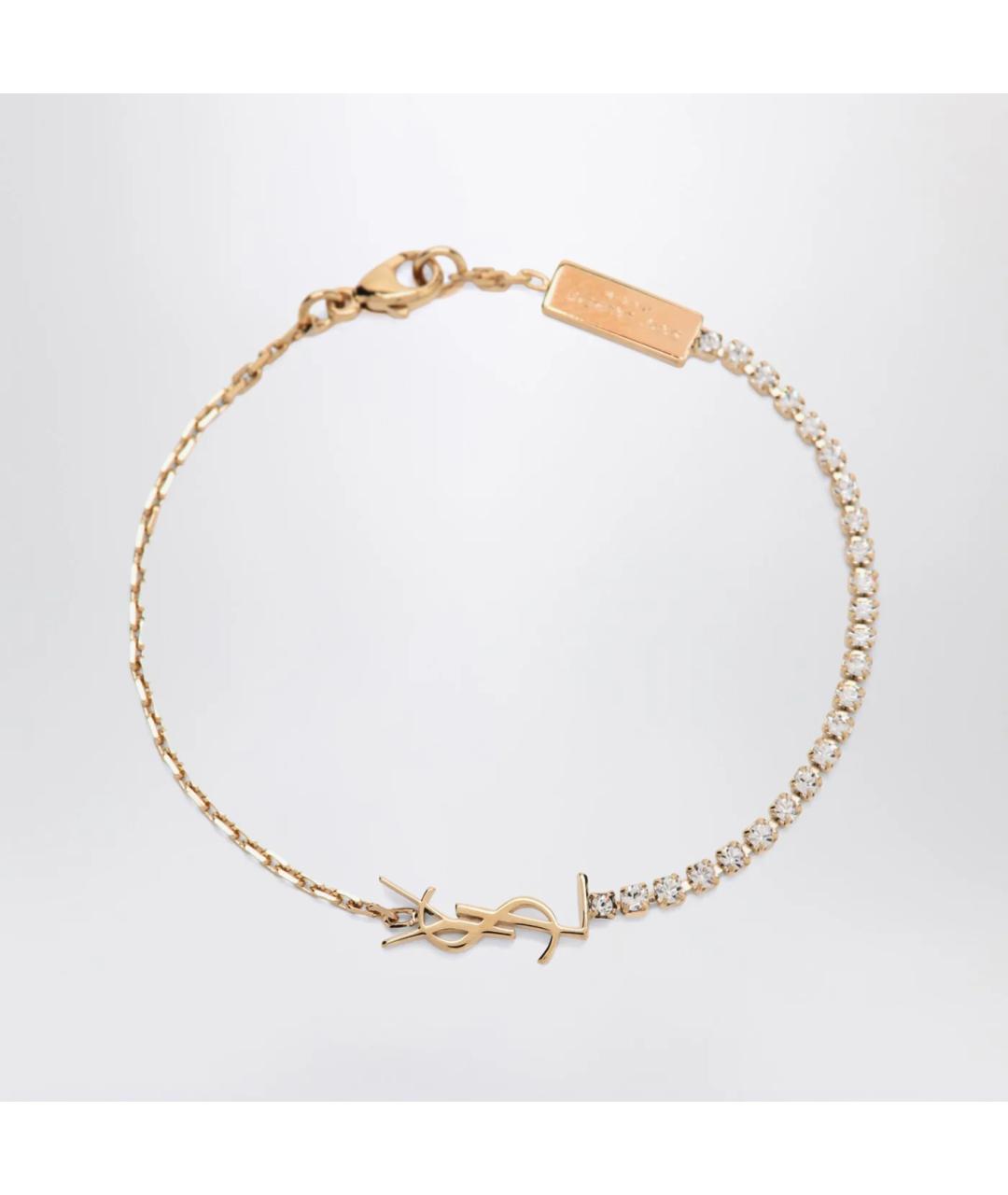 SAINT LAURENT Золотой металлический браслет, фото 3