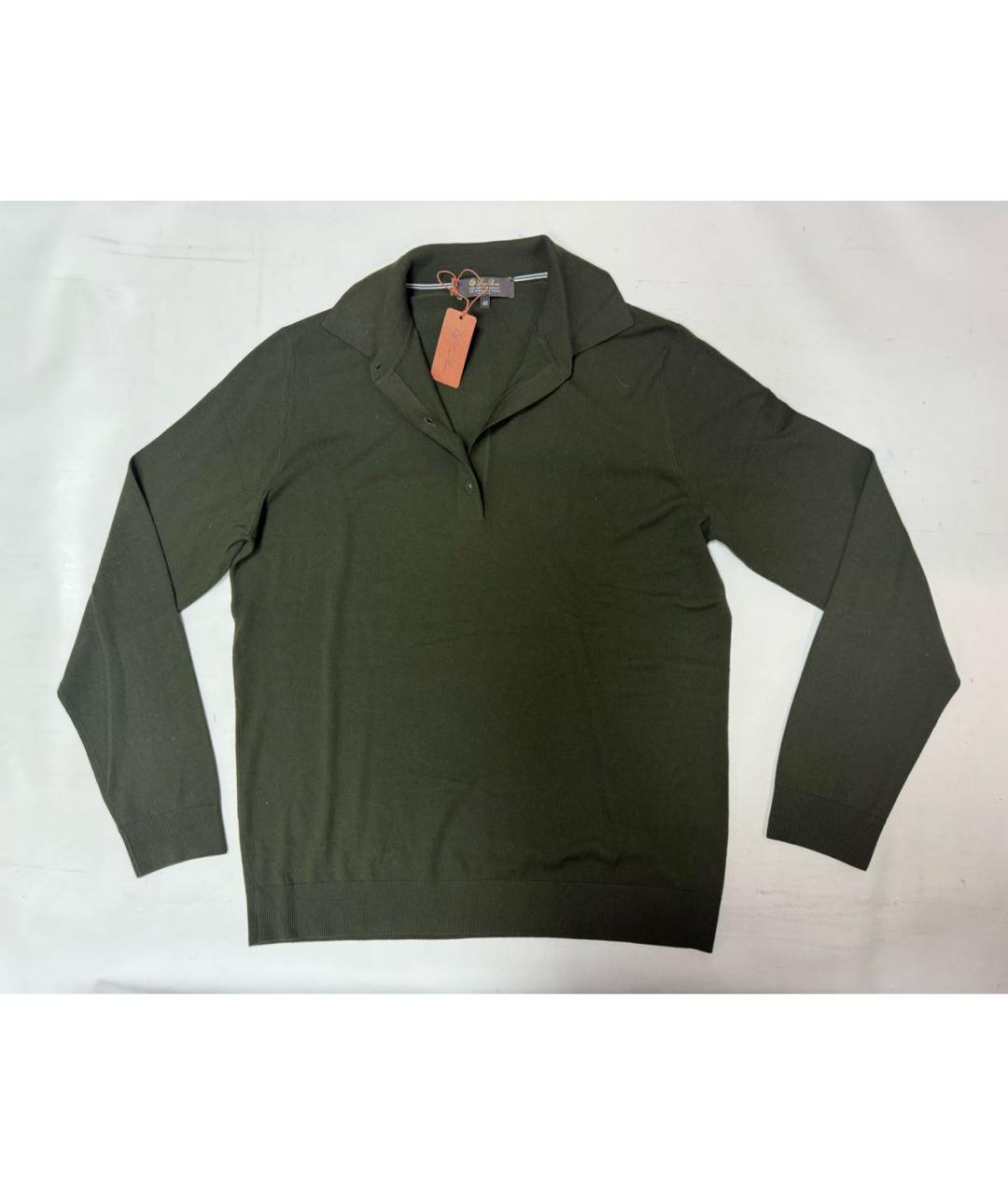 LORO PIANA Зеленый шерстяной джемпер / свитер, фото 2