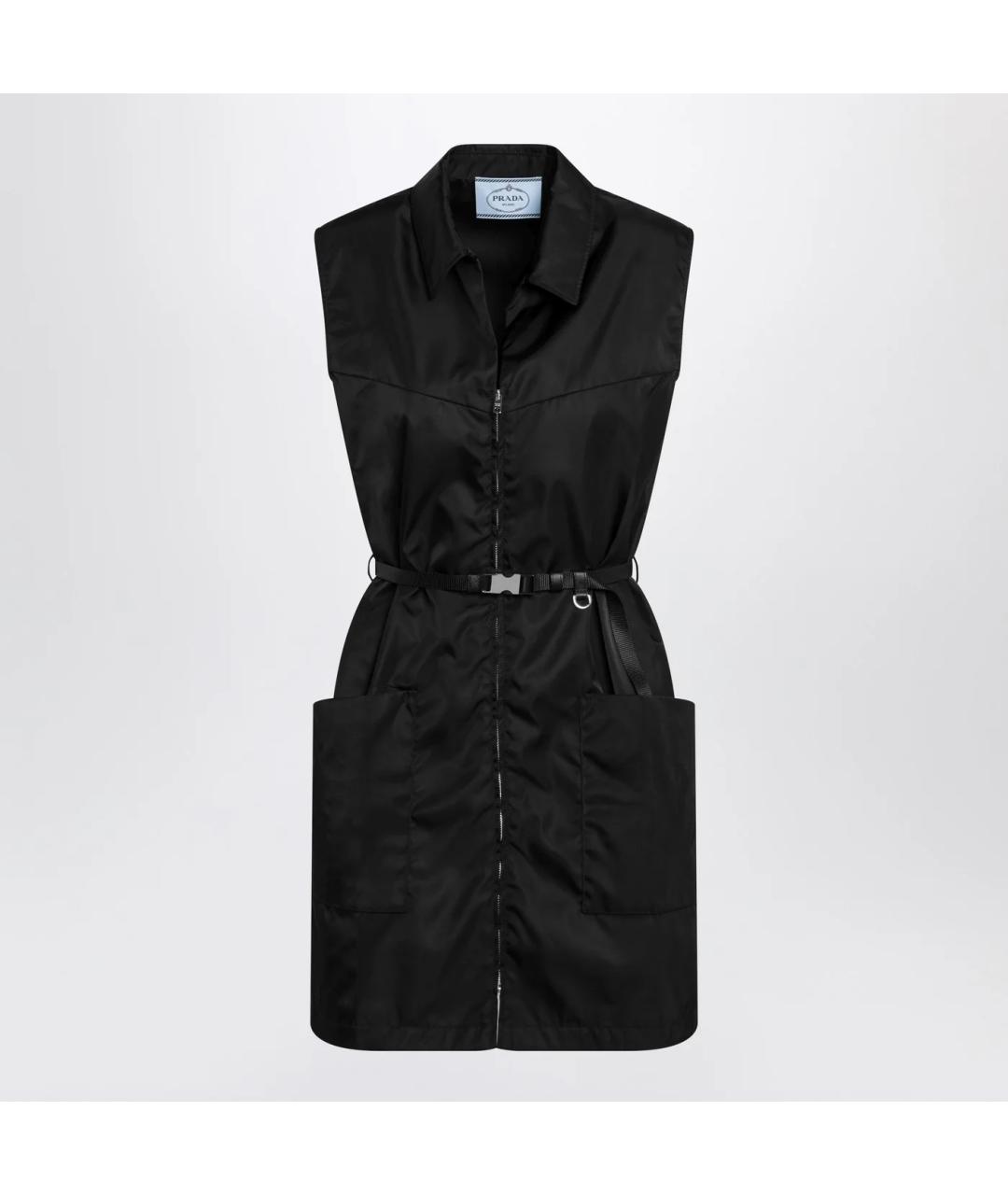 PRADA Черное полиамидовое повседневное платье, фото 3