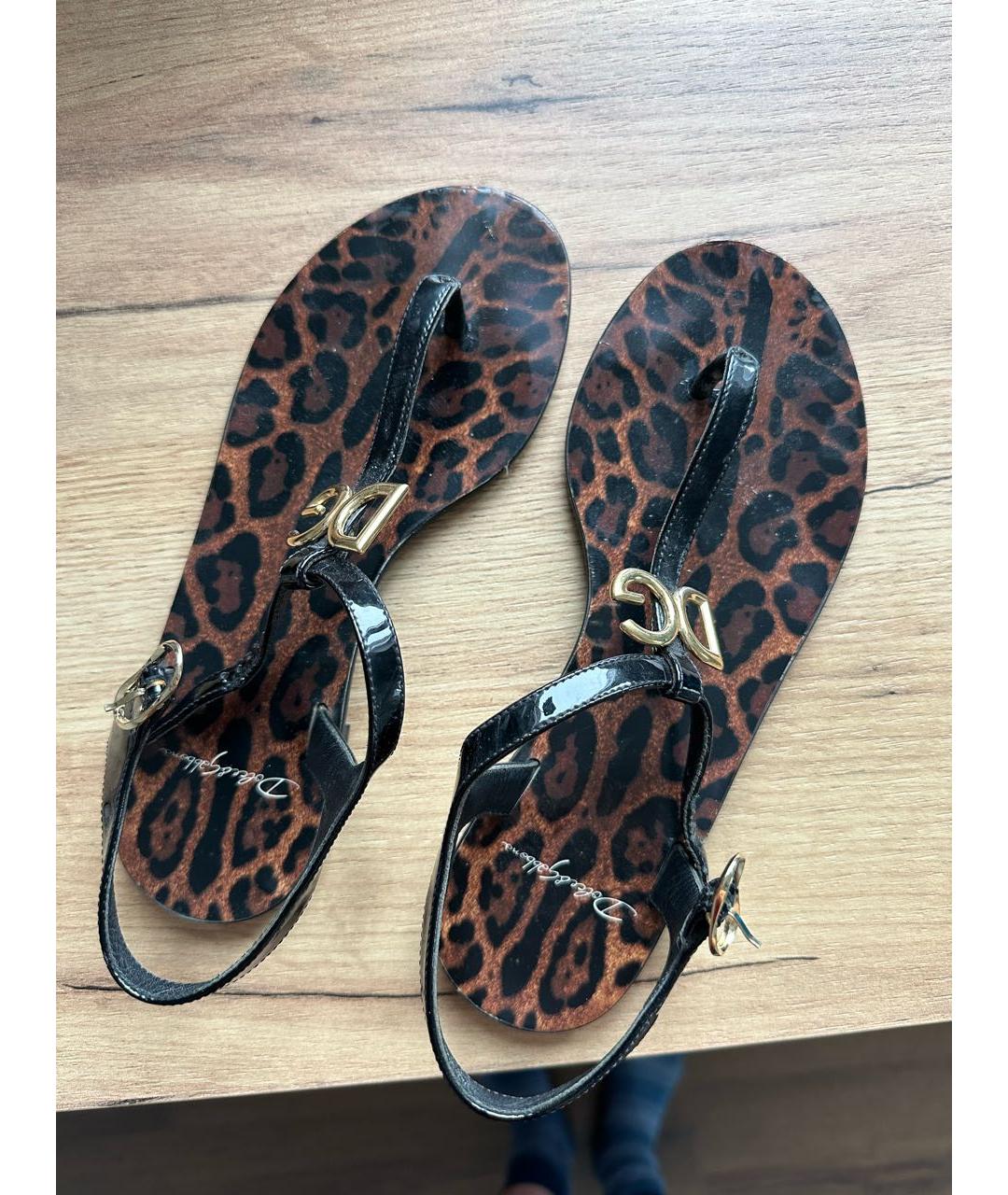 DOLCE&GABBANA Коричневые кожаные сандалии, фото 3