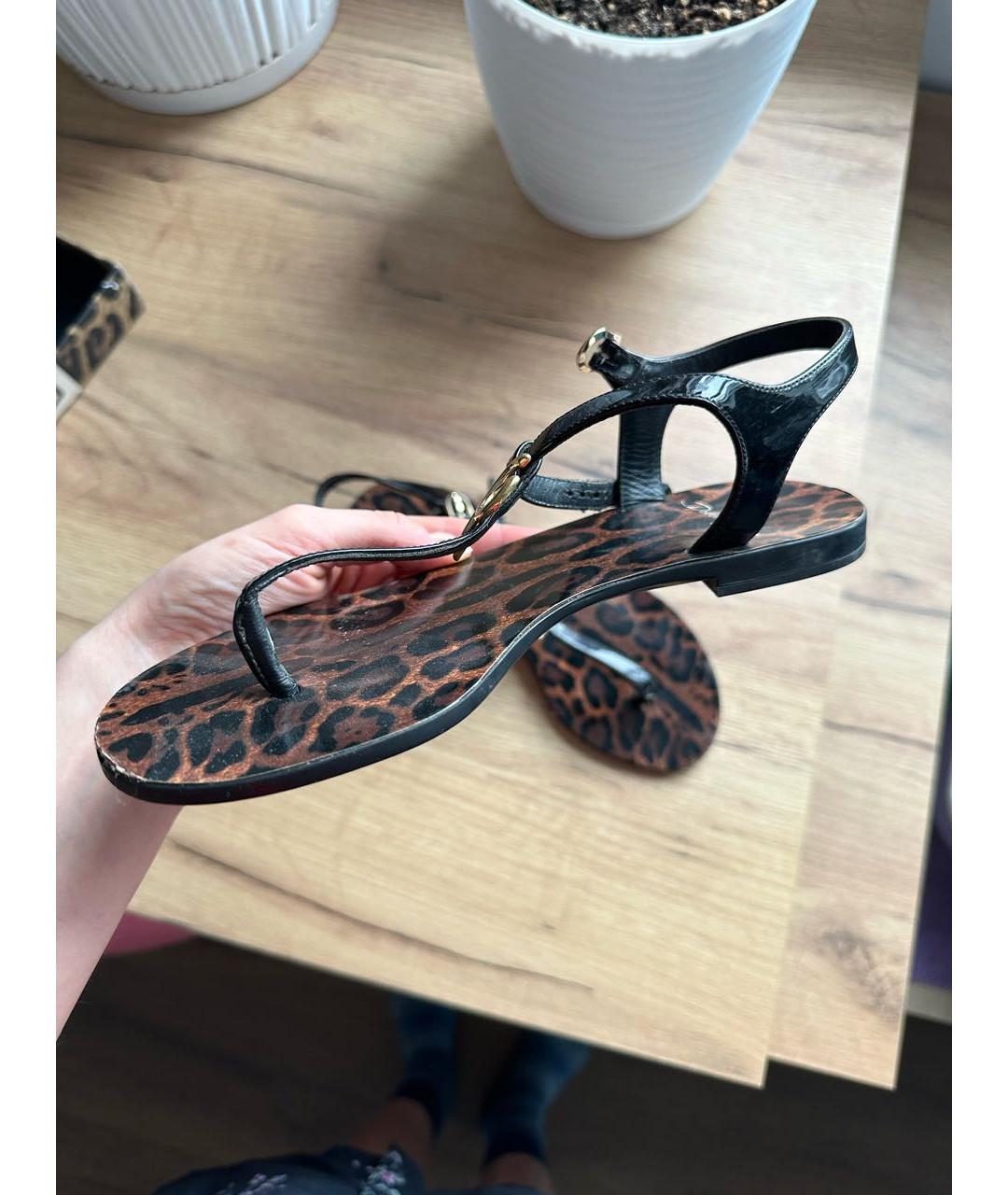 DOLCE&GABBANA Коричневые кожаные сандалии, фото 7