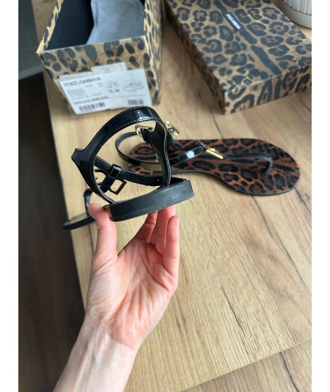 DOLCE&GABBANA Коричневые кожаные сандалии, фото 4