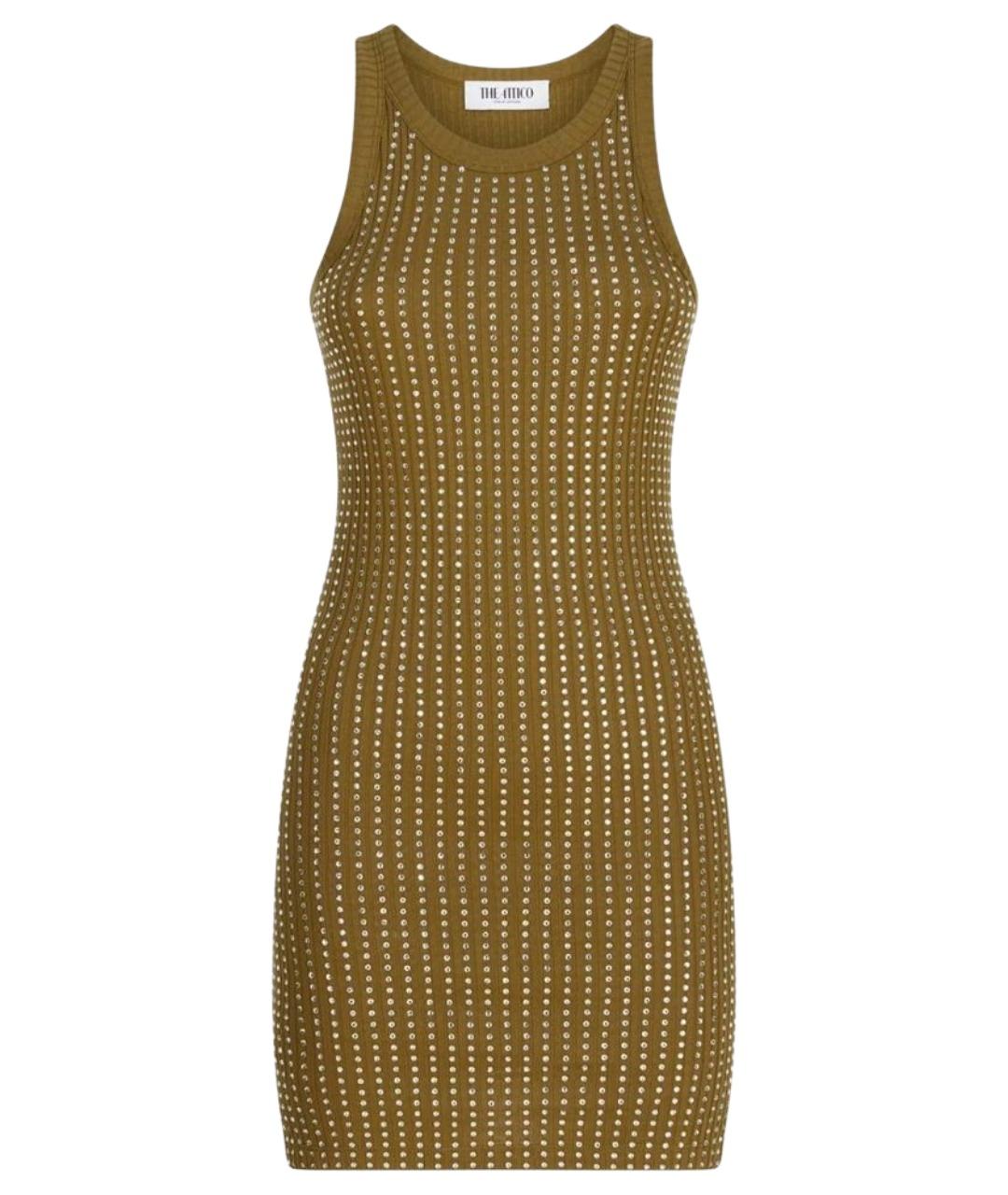 THE ATTICO Зеленые хлопковое коктейльное платье, фото 1