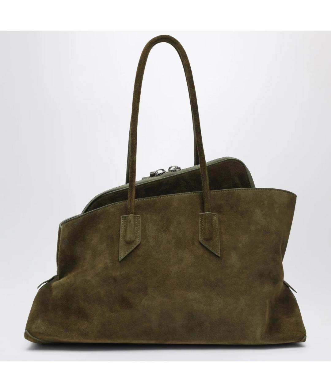 THE ATTICO Зеленая замшевая сумка тоут, фото 2