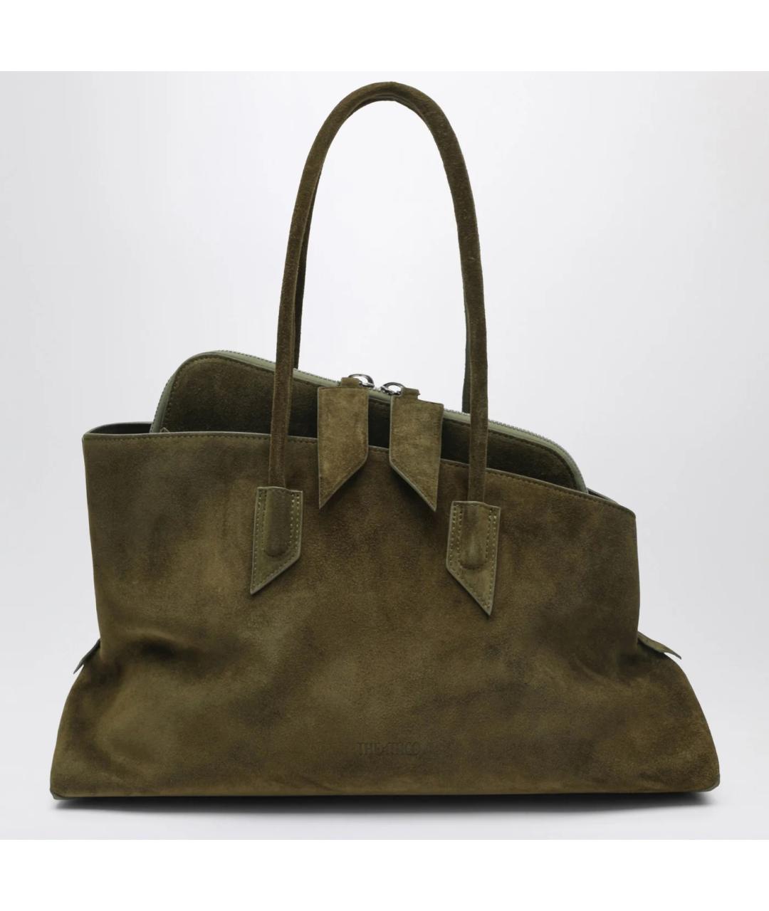 THE ATTICO Зеленая замшевая сумка тоут, фото 3