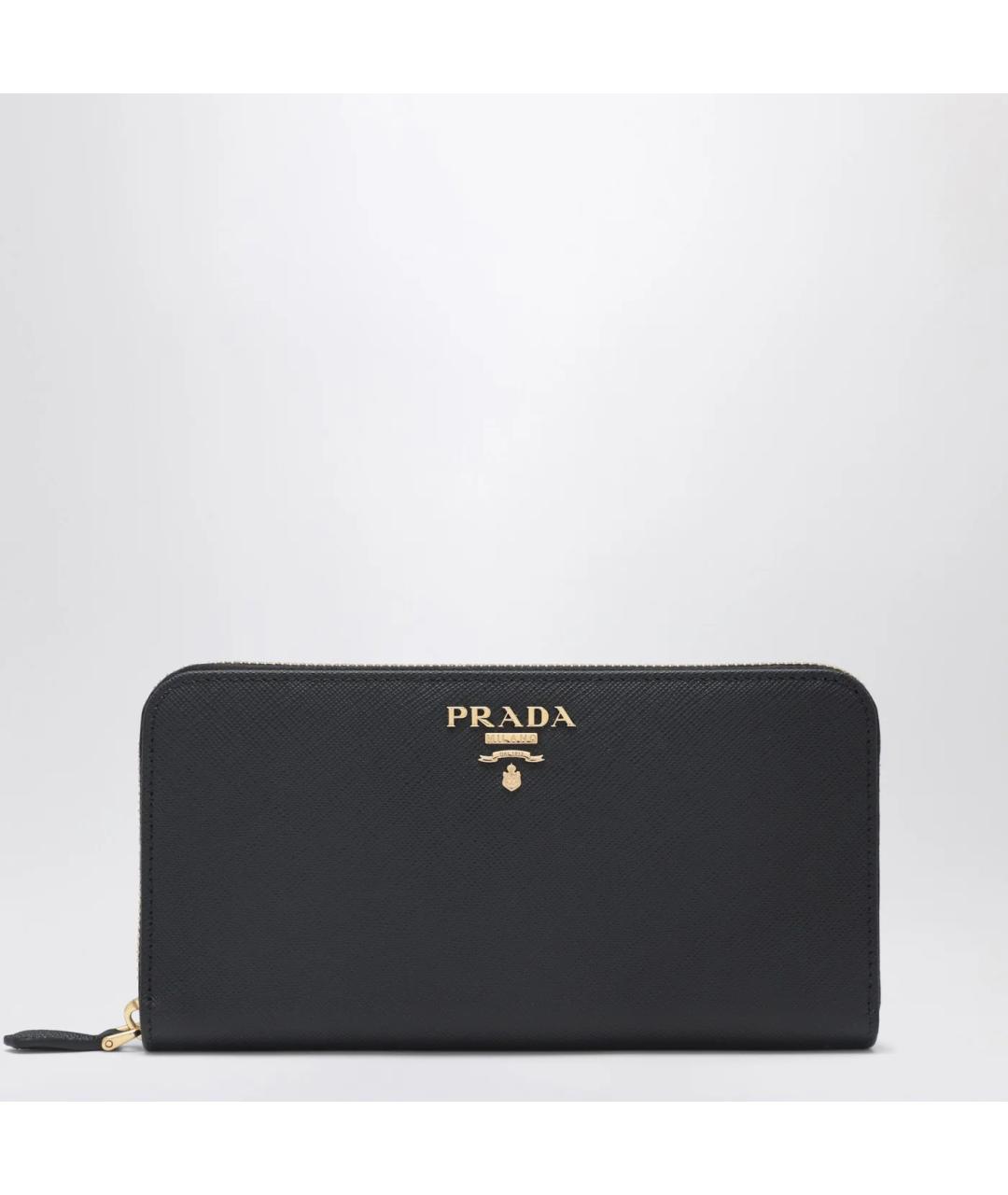 PRADA Черный кожаный кошелек, фото 3