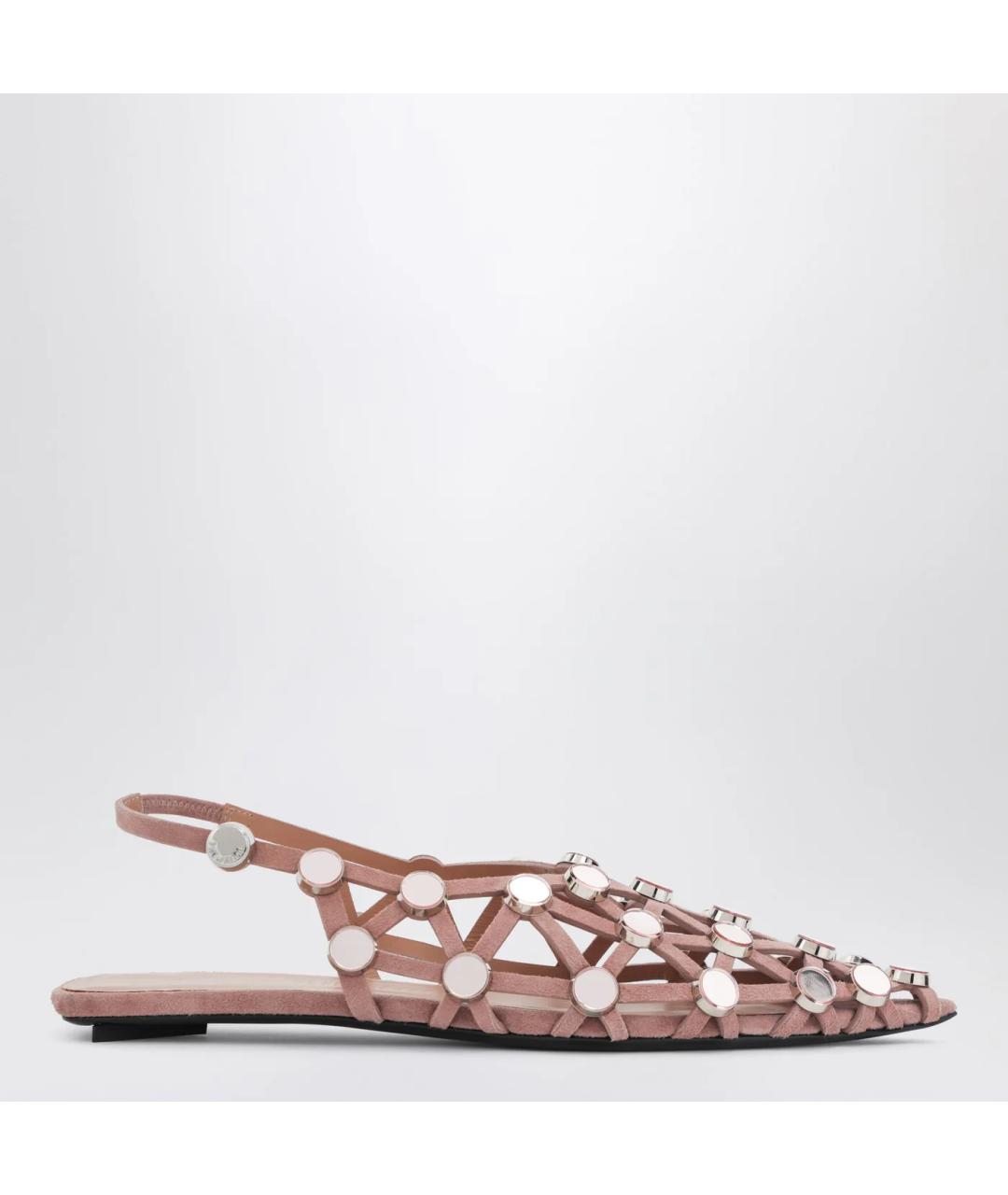 THE ATTICO Бежевые замшевые балетки, фото 3