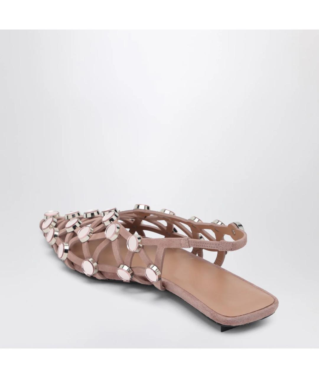 THE ATTICO Бежевые замшевые балетки, фото 2