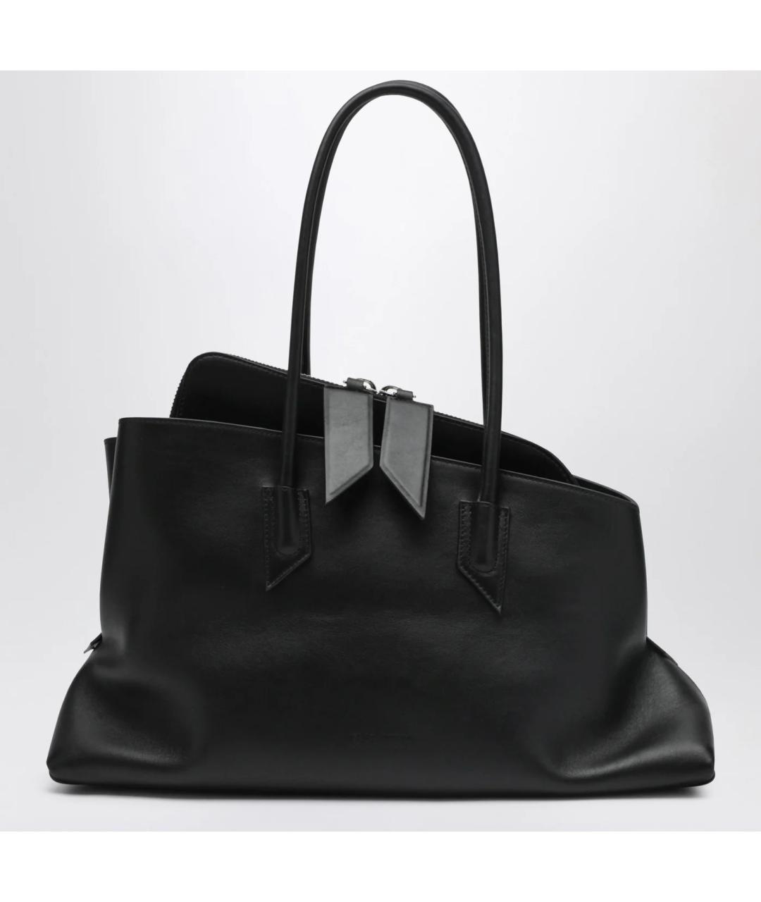 THE ATTICO Черная кожаная сумка тоут, фото 3