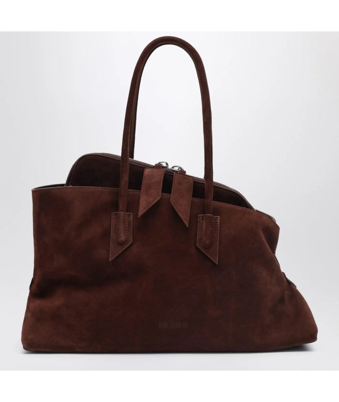THE ATTICO Коричневая замшевая сумка тоут, фото 3