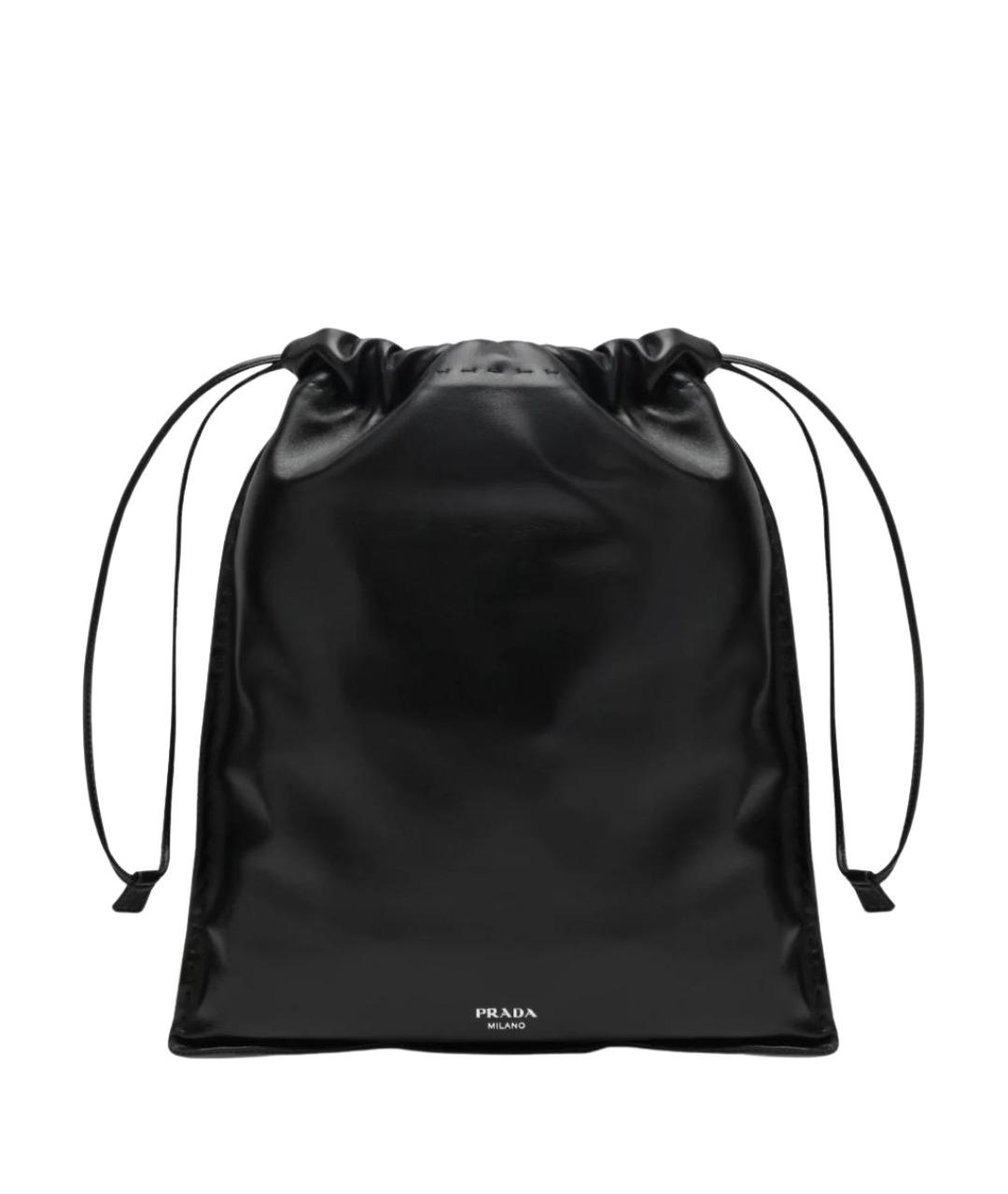 PRADA Черная кожаная сумка с короткими ручками, фото 1