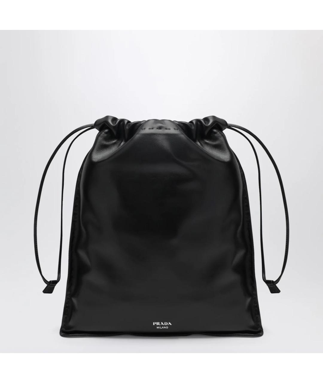 PRADA Черная кожаная сумка с короткими ручками, фото 3