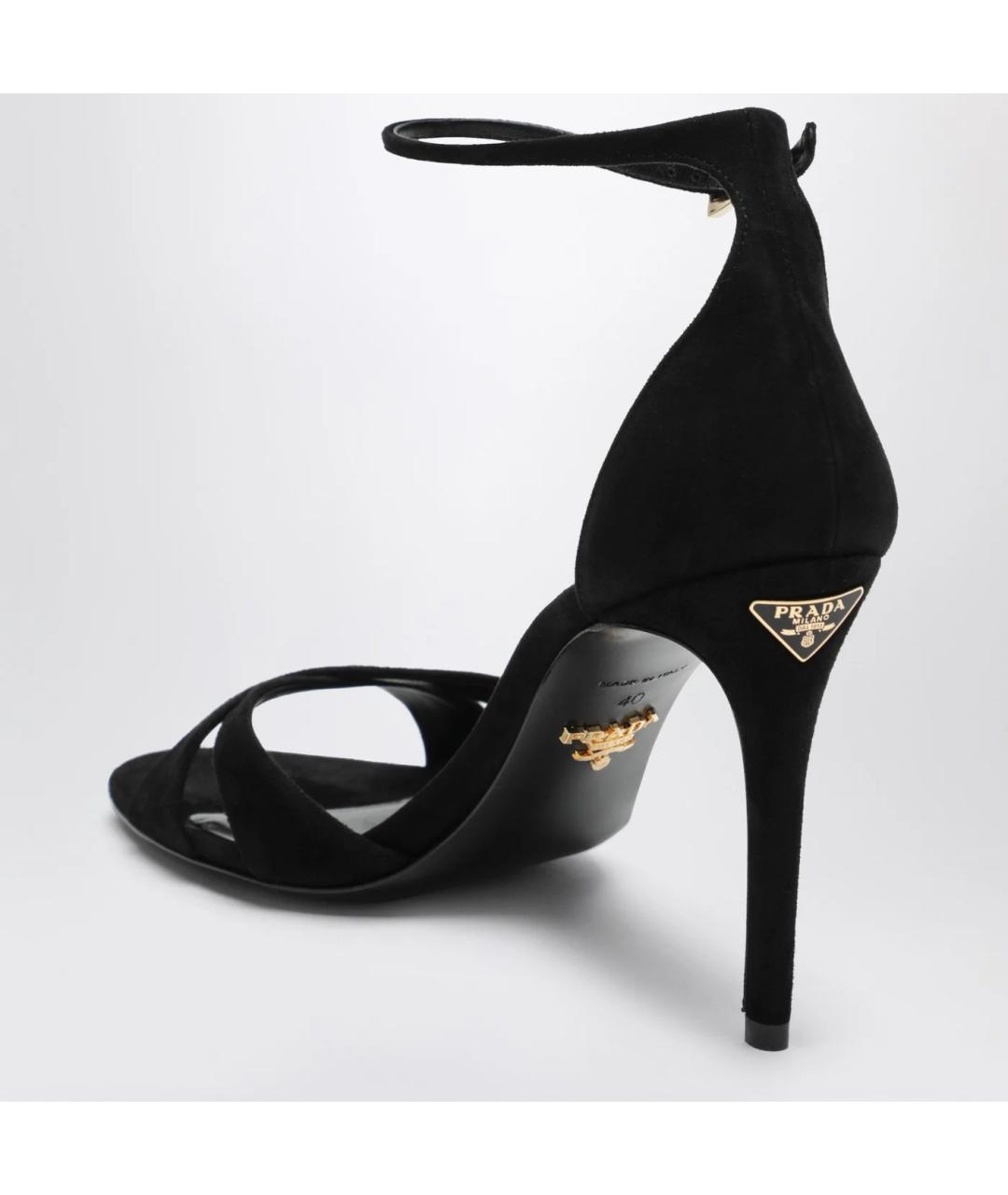PRADA Черные замшевые босоножки, фото 2