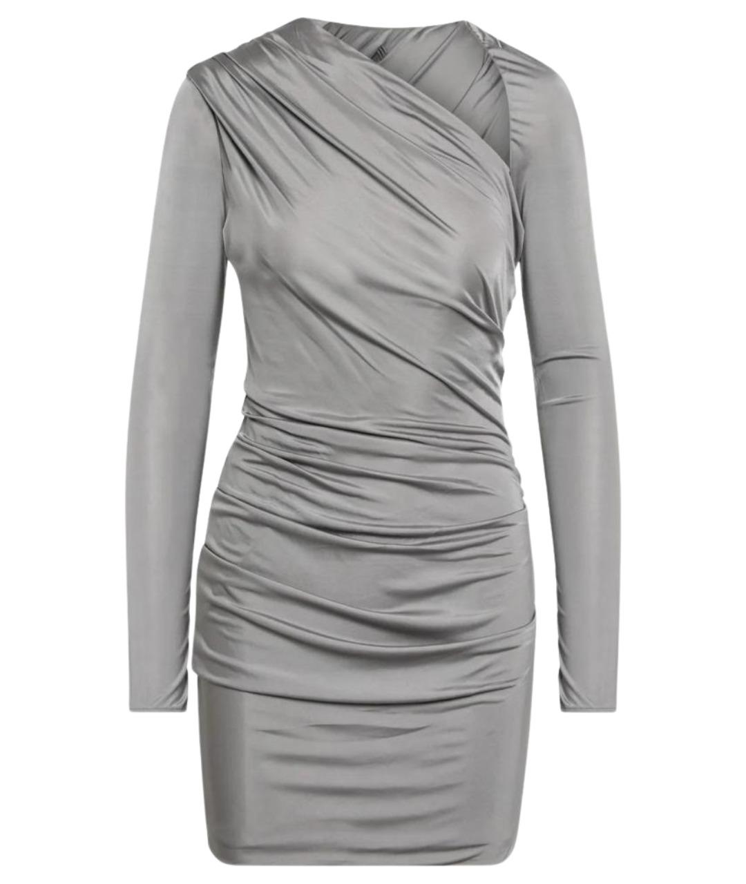 THE ATTICO Серое вискозное коктейльное платье, фото 1