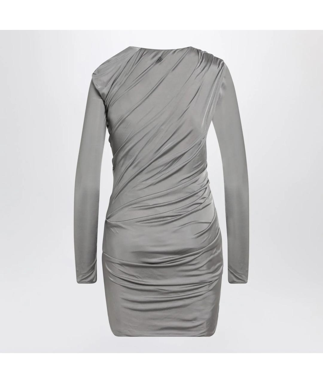 THE ATTICO Серое вискозное коктейльное платье, фото 2