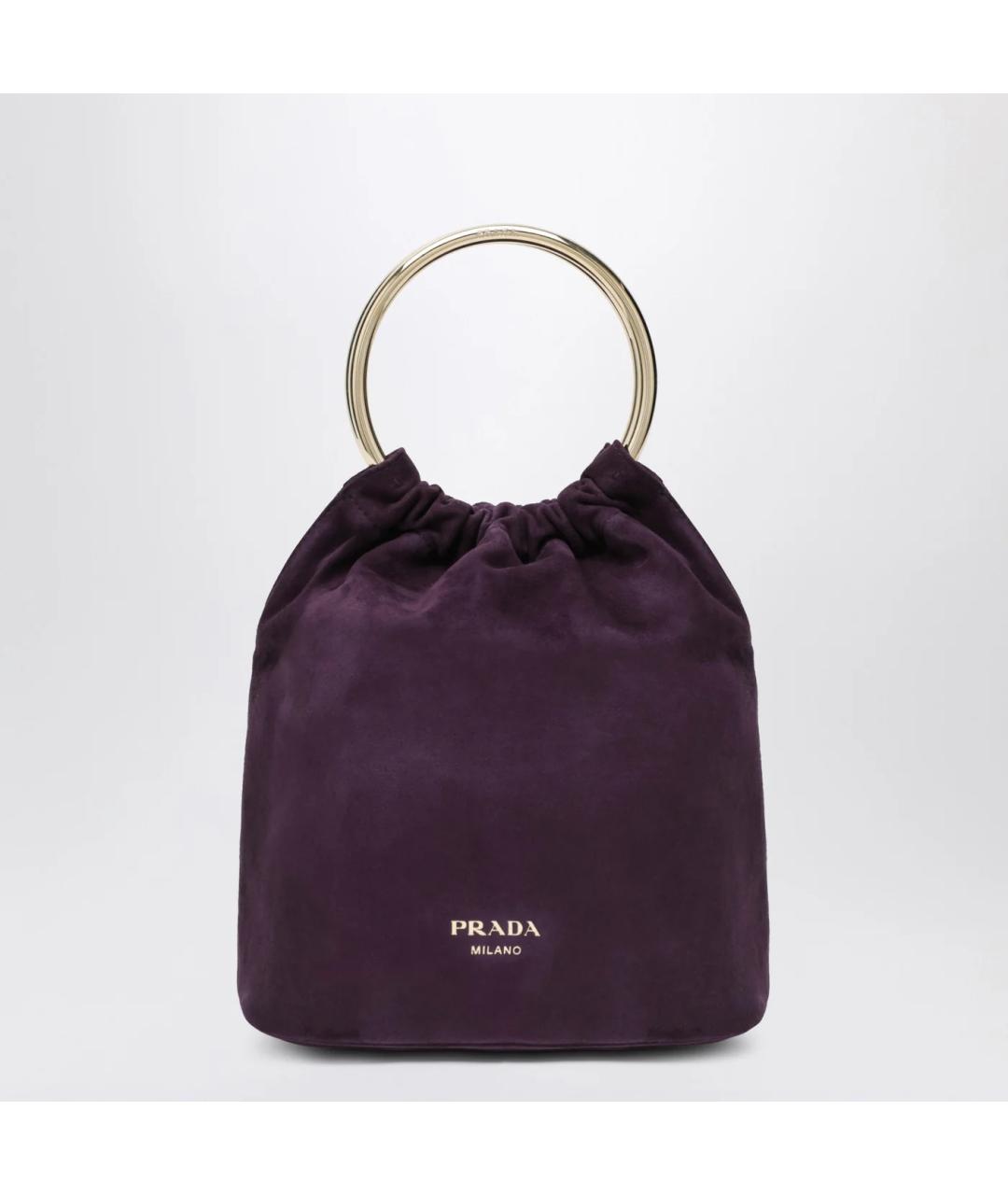 PRADA Фиолетовая замшевая сумка с короткими ручками, фото 3