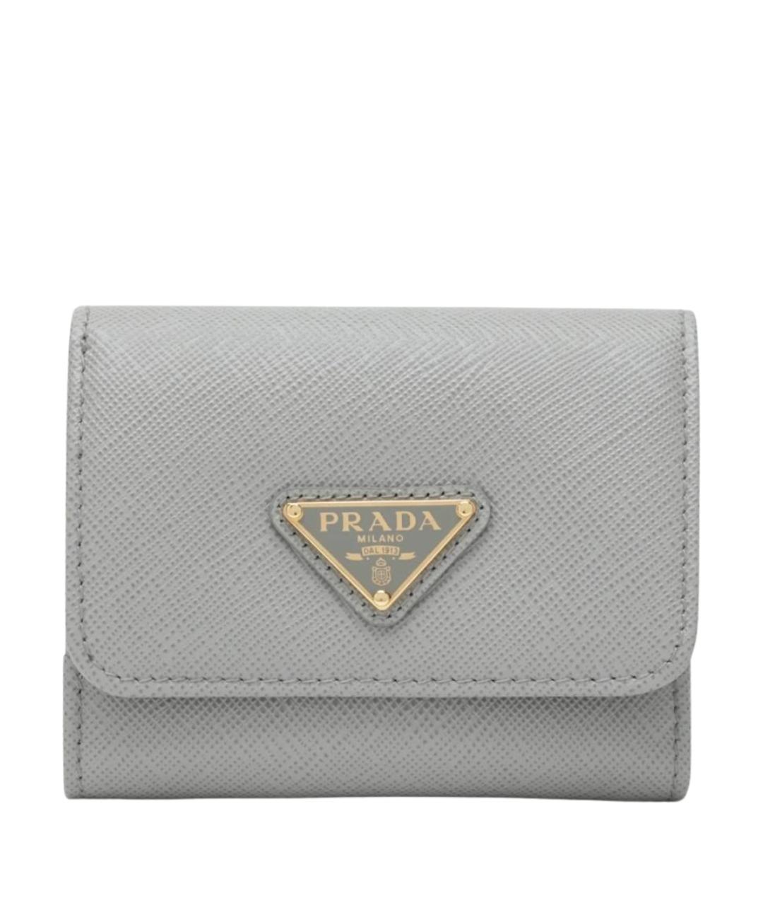 PRADA Серый кожаный кошелек, фото 1