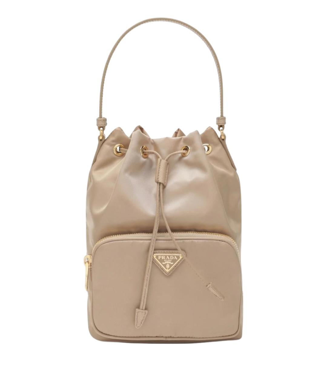 PRADA Бежевая синтетическая сумка через плечо, фото 1